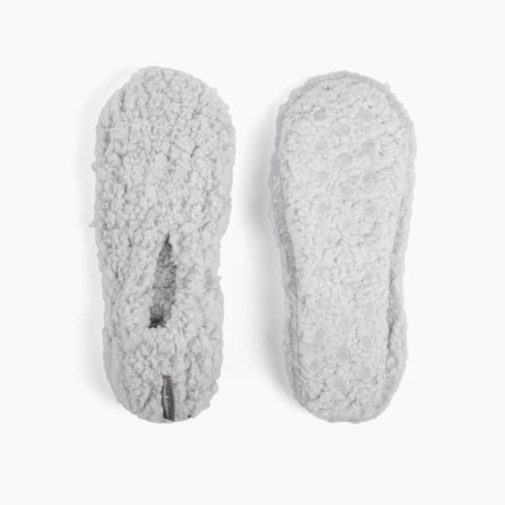 BROOKSTONE PLUSH FOOTIES - SLIPPERS WITH MEMORY FOAM INSOLE - , ONE-SIZE